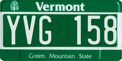 VT license plate YVG158