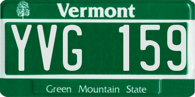 VT license plate YVG159