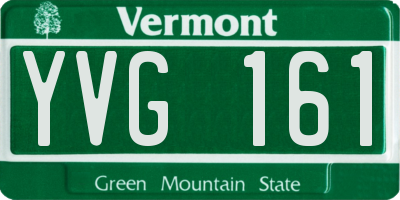 VT license plate YVG161