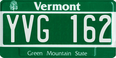 VT license plate YVG162