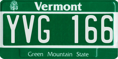 VT license plate YVG166