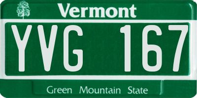 VT license plate YVG167
