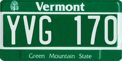 VT license plate YVG170