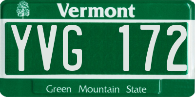 VT license plate YVG172