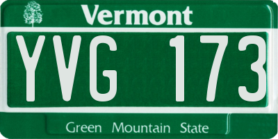 VT license plate YVG173