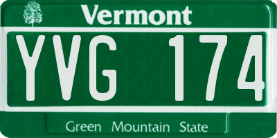 VT license plate YVG174