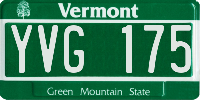 VT license plate YVG175