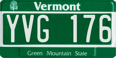 VT license plate YVG176