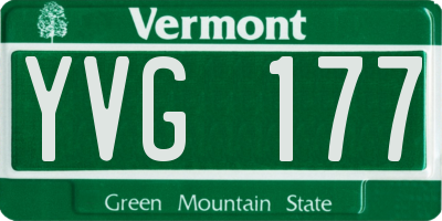 VT license plate YVG177