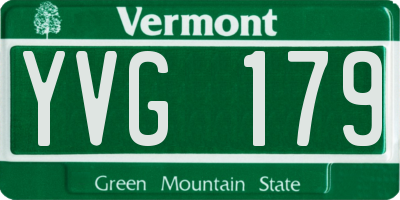 VT license plate YVG179