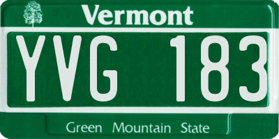 VT license plate YVG183