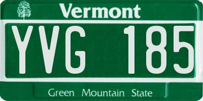 VT license plate YVG185