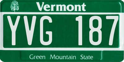 VT license plate YVG187