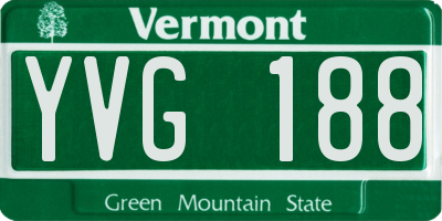 VT license plate YVG188