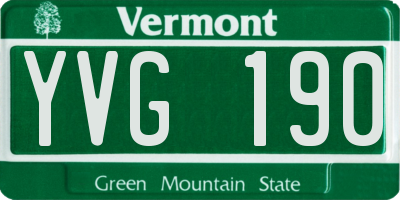 VT license plate YVG190