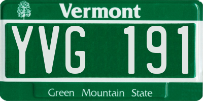 VT license plate YVG191