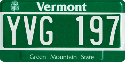 VT license plate YVG197