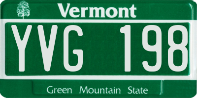 VT license plate YVG198