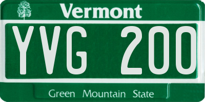 VT license plate YVG200