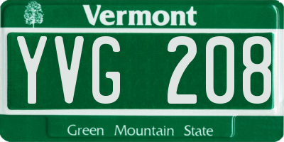 VT license plate YVG208
