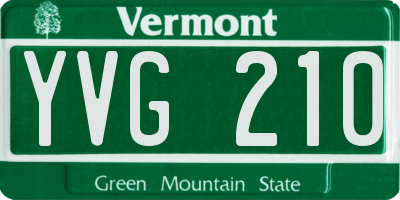 VT license plate YVG210