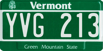 VT license plate YVG213