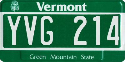 VT license plate YVG214