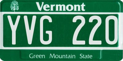 VT license plate YVG220
