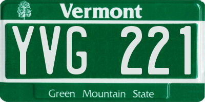 VT license plate YVG221