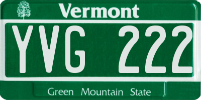 VT license plate YVG222