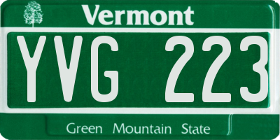 VT license plate YVG223