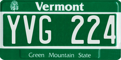 VT license plate YVG224