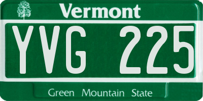 VT license plate YVG225