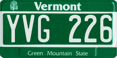 VT license plate YVG226