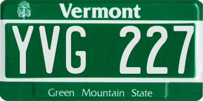 VT license plate YVG227