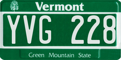 VT license plate YVG228