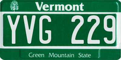 VT license plate YVG229