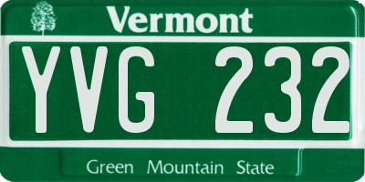 VT license plate YVG232