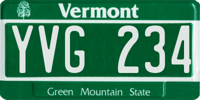 VT license plate YVG234