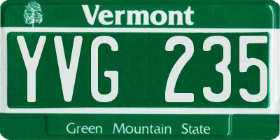 VT license plate YVG235