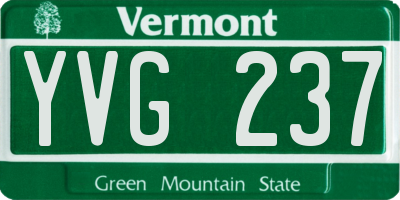 VT license plate YVG237