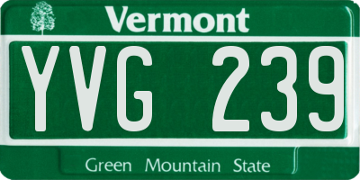 VT license plate YVG239