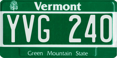 VT license plate YVG240