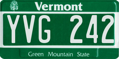 VT license plate YVG242
