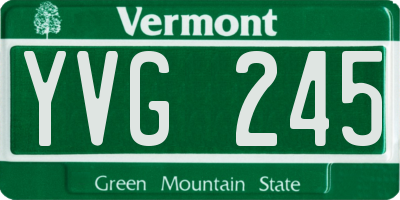 VT license plate YVG245