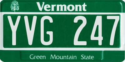 VT license plate YVG247