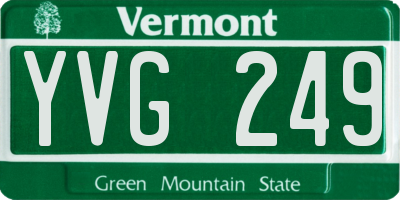 VT license plate YVG249