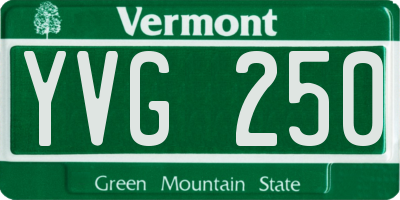 VT license plate YVG250