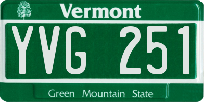 VT license plate YVG251