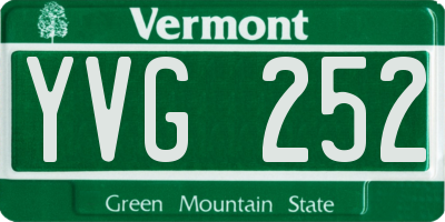 VT license plate YVG252